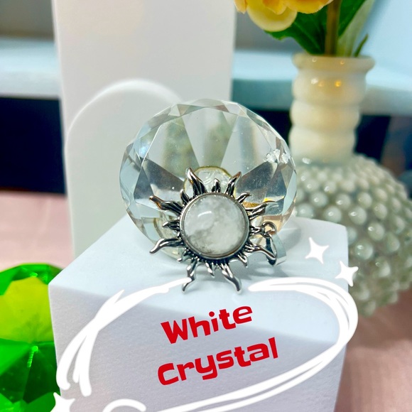 5 pc Random Healing Stone Pendant Semi Precious Stones Sun shape - Picture 7 of 12